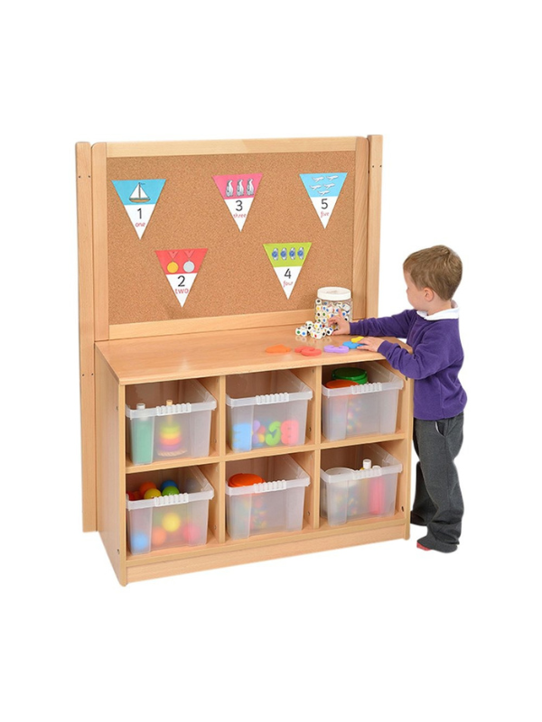 6 Tray Storage Unit with Cork Divider
