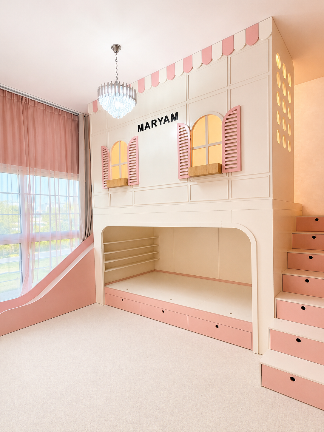 Maryam's Pink Tower Play Bed