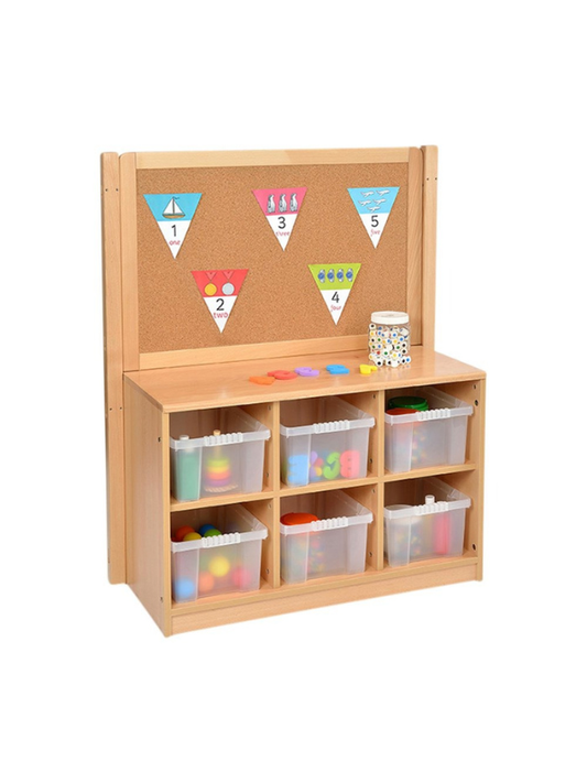 6 Tray Storage Unit with Cork Divider