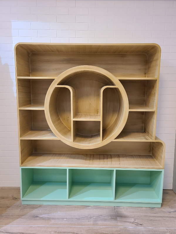 Modern Kids’ Circular Bookshelf with Storage