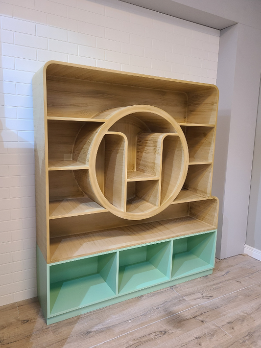 Modern Kids’ Circular Bookshelf with Storage