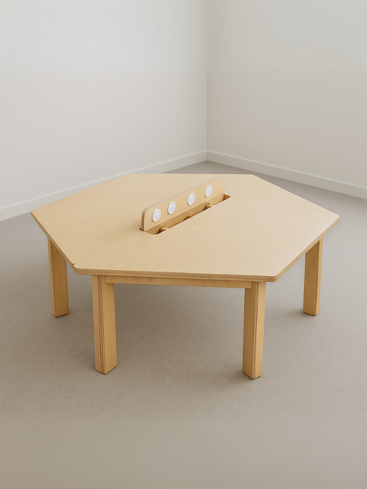Kids Hexagonal Collaborative Activity Table with Center Divider
