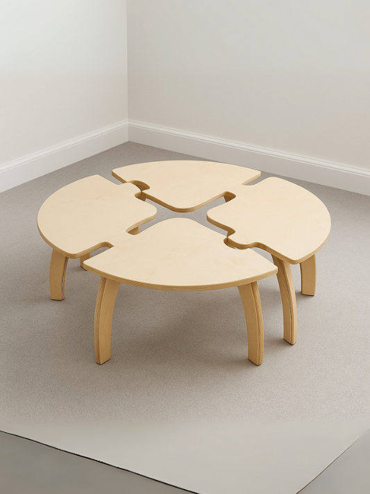 Kids Modular Quarter-Circle Puzzle Table Set