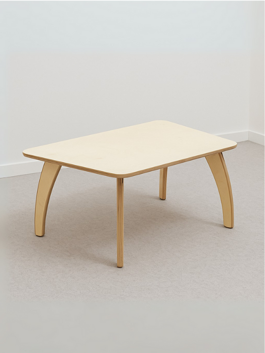 Kids Rectangular Play Table with Curved Wooden Legs