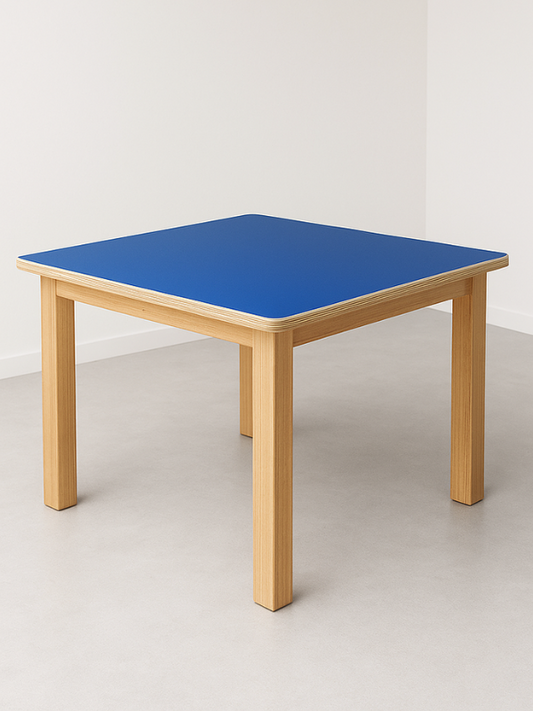 Kids Square Activity Table with Blue Laminate Top