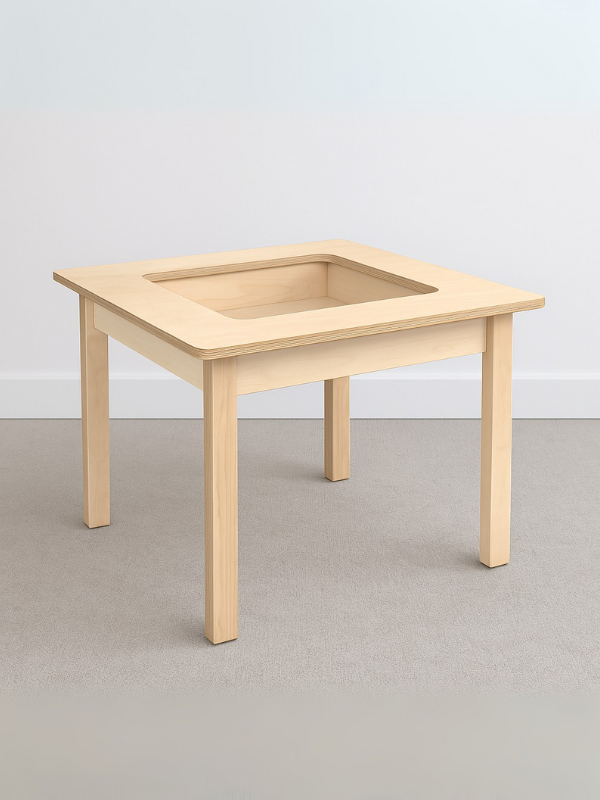 Kids Wooden Sensory Play Table with Recessed Bin