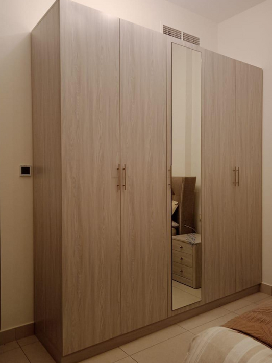 Modern Wooden Wardrobe with Mirror