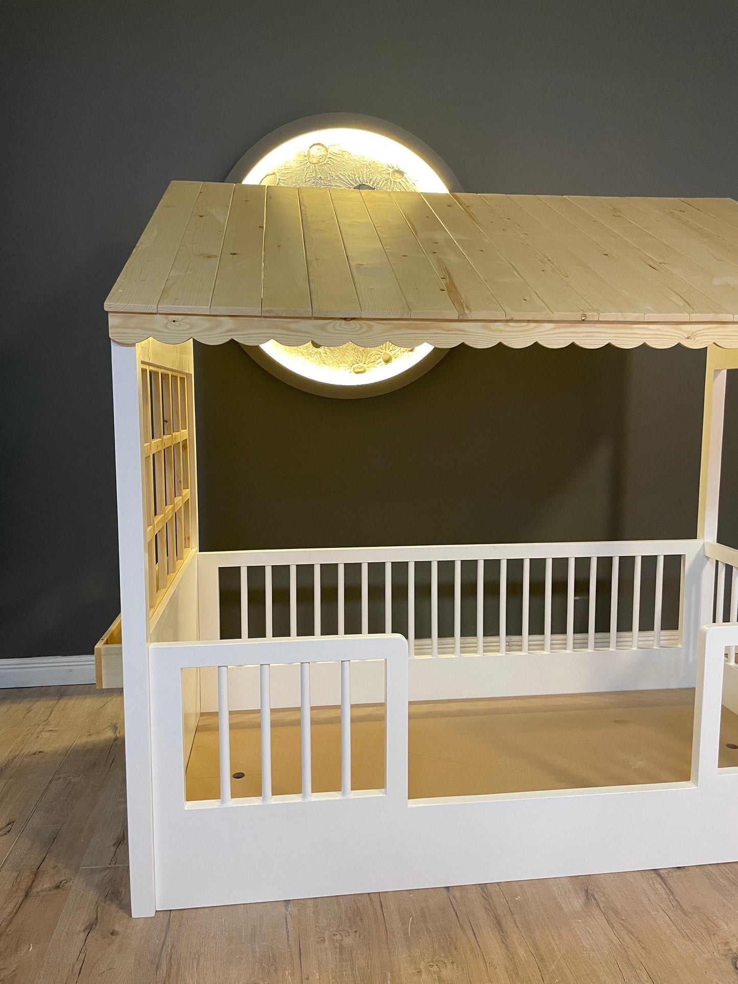 Nicole Scandi House Bed with Canopy Frame